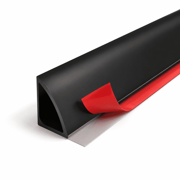 Black 118 Inch Flexible Quarter Round Peel and Stick Molding Trim
