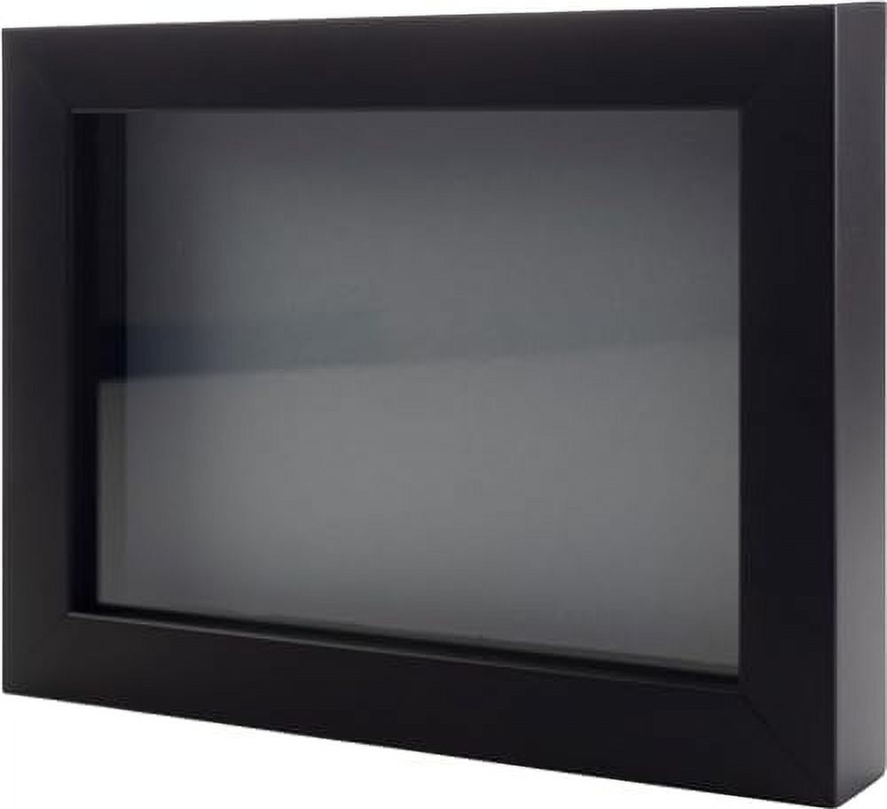 Black 11x14 Wood Shadow Box Display Frame with Grey Acid-Free Backing ...