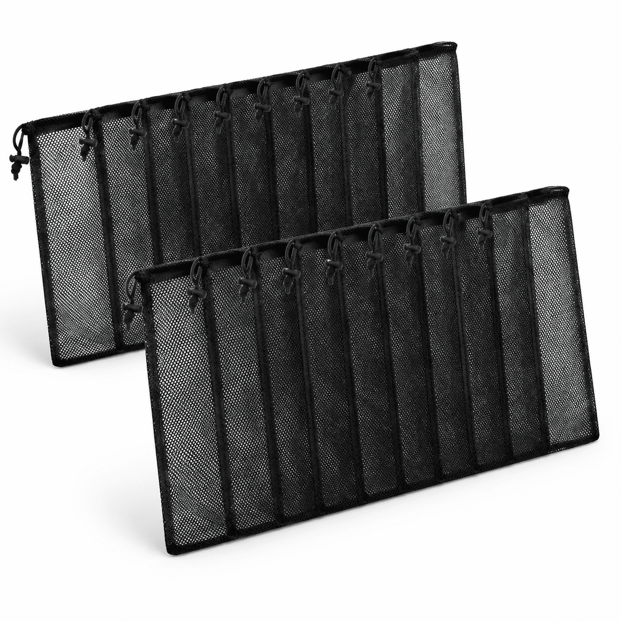 Black 12 13"X15.5" Nylon Laundry Drawstring Bag with Cord Lock Closure ...
