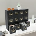 thumbnail image 1 of Black 12 Drawers Apothecary Cabinet with Handles,Desktop Library Card Catalog Cabinet,Herb Storage Box for Family, Friends, 1 of 23