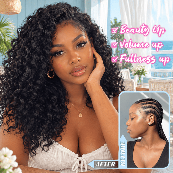 Black 12 Inch Pre Looped Deep Wave Crochet Hair 7 Packs Short Curly Synthetic Braiding Hair