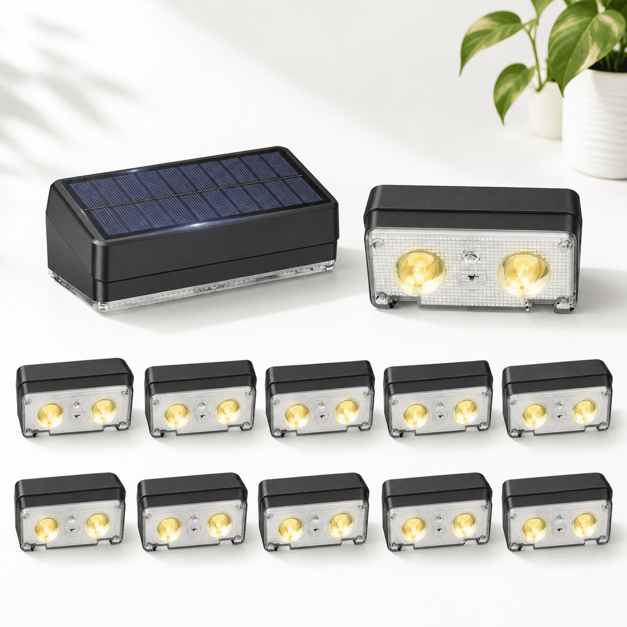 Lumen Png Color Black 12 Pack Solar Deck Lights Outdoor RGB Color Changing 50 Lumen ...