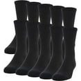 thumbnail image 1 of Black 12 Pairs Ankle/Quarter Crew Mens Socks Cotton Long Size 9-11 10-13 Sports, 1 of 5