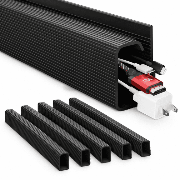 Black 12 Units Cable Management Under Desk Kit Wire & Cable Organizers