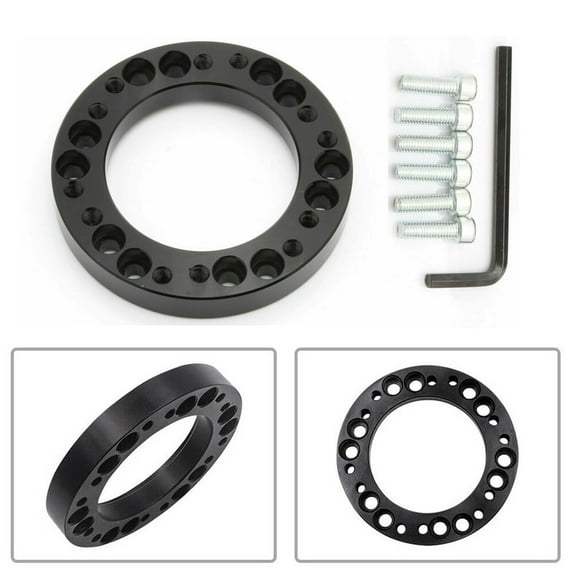 Black 12mm 1/2'' Hub Aluminum Steering Wheel Hub Adapter Spacer Kit For MOMO New