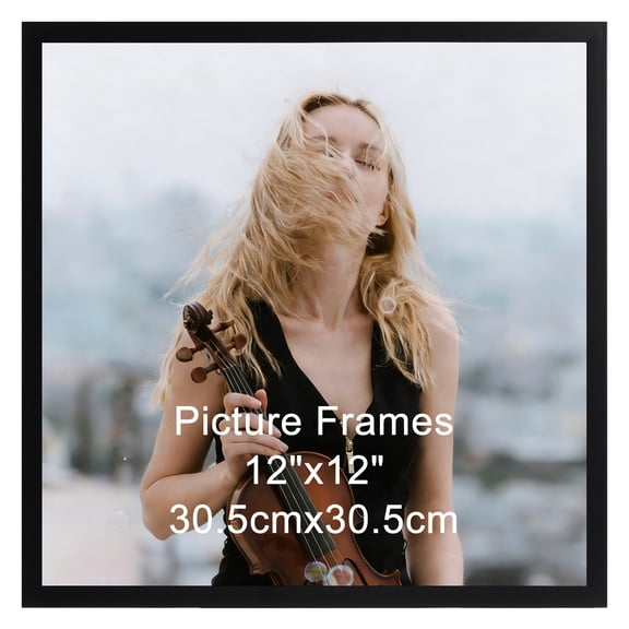 Black 12x12 Picture Frame Single Pack, 12 by 12 Thin Square Frame for Photo Gallery Wall Tabletop Display