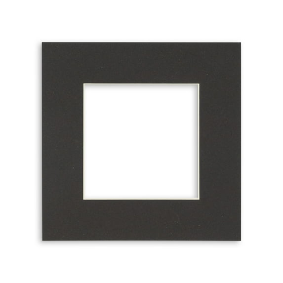 Black 12x12 White Picture Mats with White Core for 8x8 Pictures - Fits 12x12 Frame