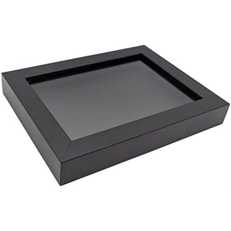 Black 12x16 Wood Box Display with Black Acid-Free Backing UV & Hanging Hardware - with 3/4" Usable Depth - Great Magazine Display box