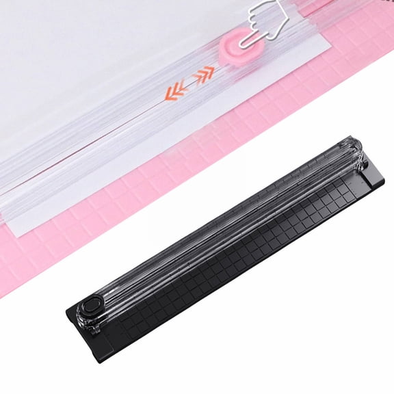Black 13×2.4 Inch A3 Precision Paper Trimmer, Portable Paper Slicer with Sharp Stainless Steel Cutting Head, Sturdy Plastic Base Cutter for Cardstock, Labels, Scrapbook Crafts, Office & Home