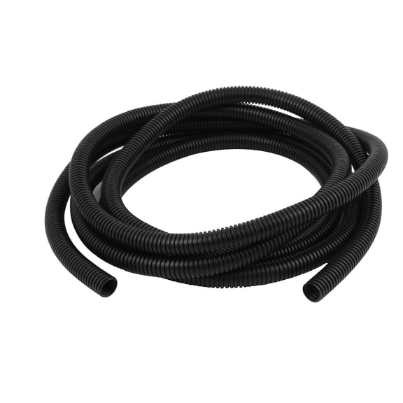 Black 13 x 16mm Flexible Split Corrugated Tubing Cable Conduit Tube Pipe 10.8Ft