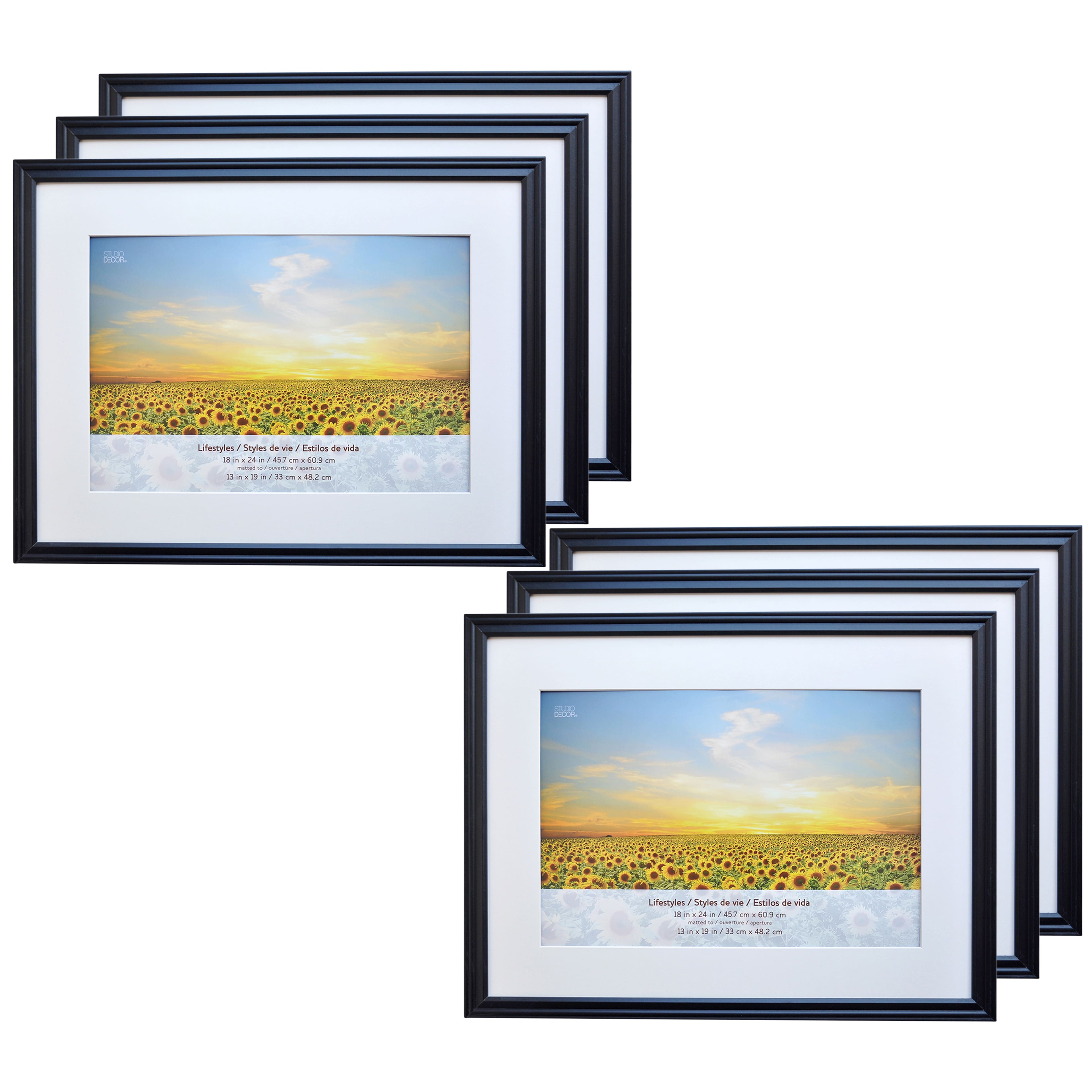 Black 13" x 19" Frame with Mat, Lifestyles by Studio Décor Includes
