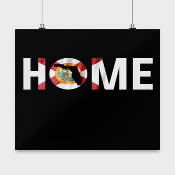 Black 13x13in Floridian Poster - Unique Florida Home Wall Art Gift