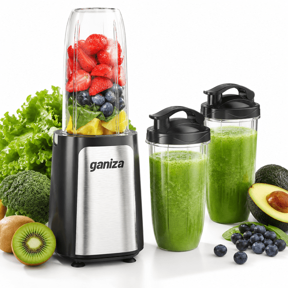 Black 14-in-1 Portable Personal Blender for Shakes, Smoothies and Frozen Drinks
