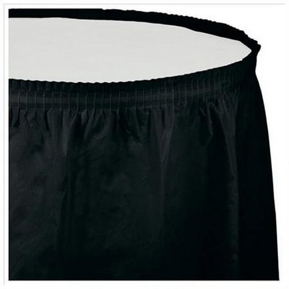 Black 14' x 29" Plastic Tableskirt