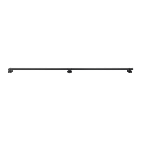 Black 14ft Wall-Mounted Stair Handrail, Galvanized Iron Pipe Anti-Rust Railing for Home Staircase Bathroom