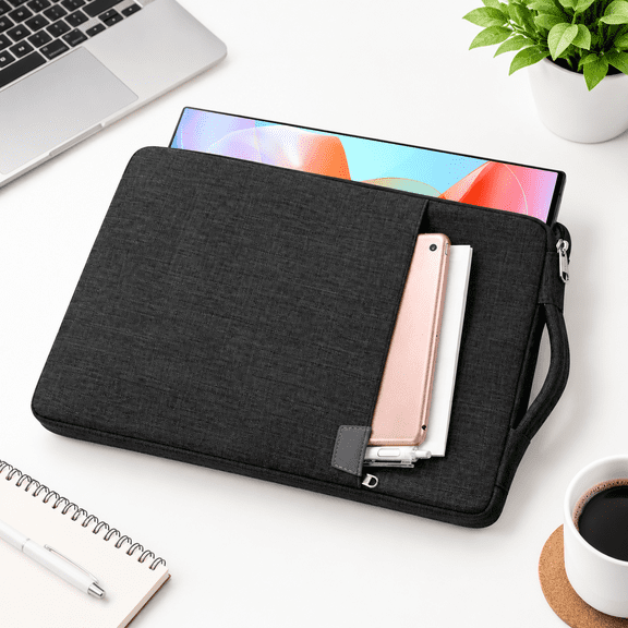 Black 15.6/16.1-inch Portable Monitor Carrying Case with Accessories Storage