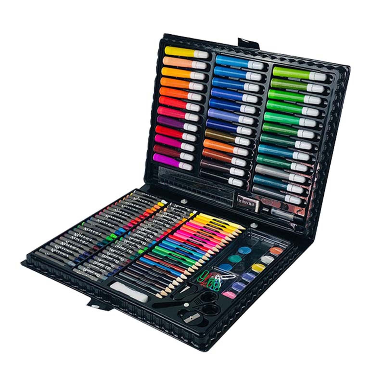 Black 150 Piece Art Painting Set For Kids Watercolor Brush Board Color Pen Kit Children Drawing