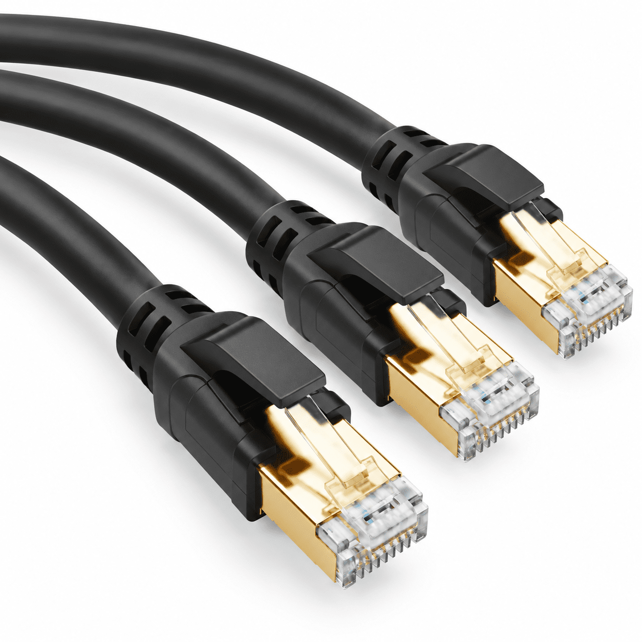Breads Router Black 15FT 3 Pack Cat 8 Ethernet Lan Network Cable for Gaming Router ...