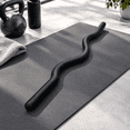 Black 15LB Weighted Ez Curl Bar, Soft Silicone Surface Solid Steel ...