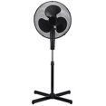 Black 16" High Velocity Standing Floor Fan with 3Speed Oscillation and