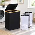 Trio Thumbnail Black 160L Trio 3-Section Collapsible Laundry Hamper with Lid and ...