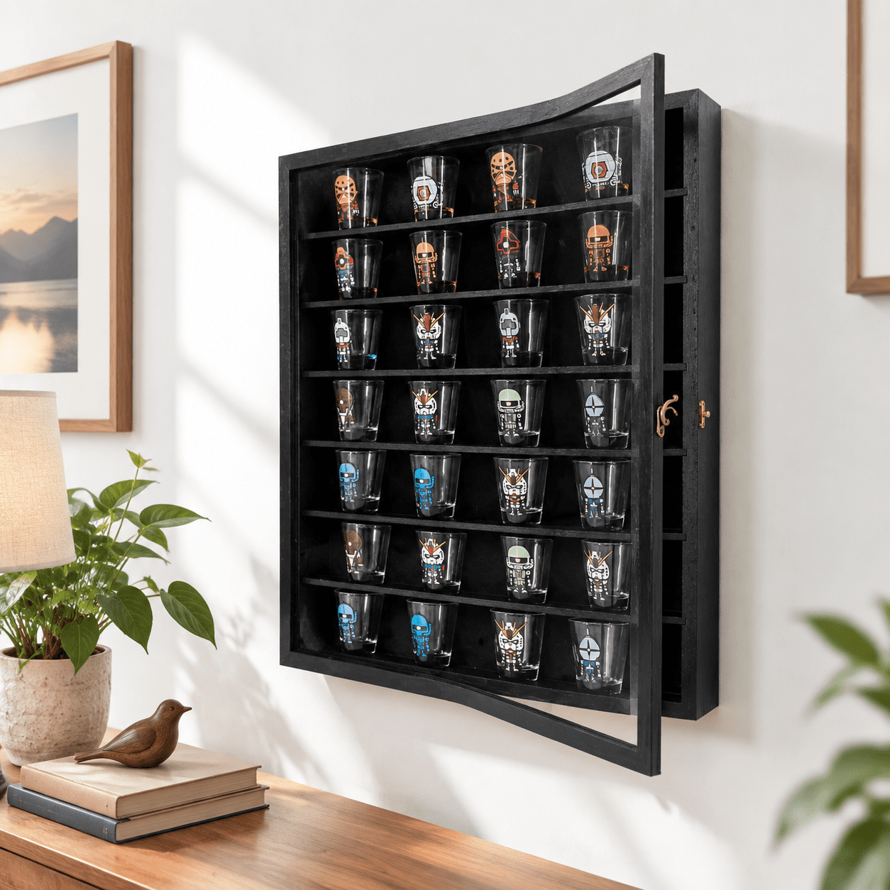 Black 16x20 Shadow Box Frame with Removable Shelves Memory Display Case ...