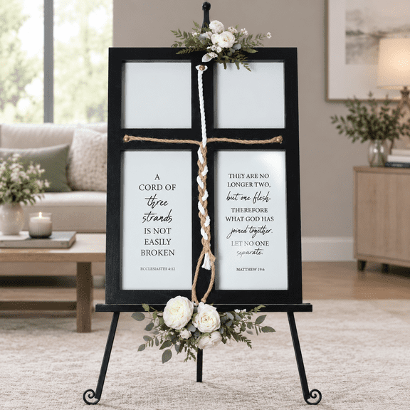 Black 17*23 Cord Of Three Strands Wedding Sign For Ceremony And Anniversary Decor