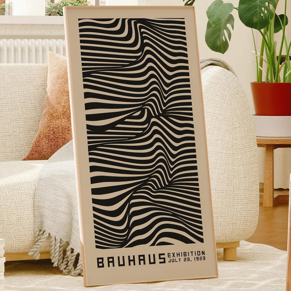 Black 1923 Bauhaus Poster - Exhibition Wall Art - Mid Century Modern ...