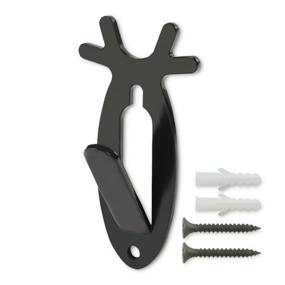 Black 1PC Wall Hanger Hook European Antler Style Wall Mount Bracket Fit for Hanging Mounting Elk Deer Antelope Living Room Bedroom Home Decor