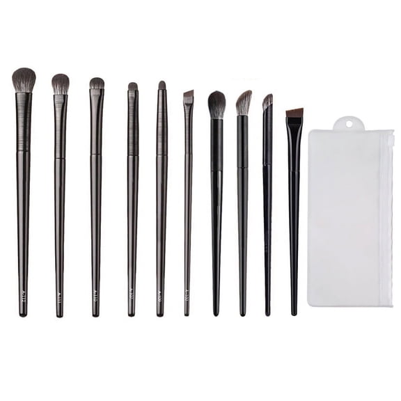 Black 1PCS/Set Soft Bristle Eye Brushes 10pcs Eye Shadow Eye Makeup Smudge Eyeliner Blade Eyebrow Brush Eye Detail Makeup Brushes