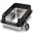 thumbnail image 1 of Black-1Pack XL Open Top Stainless Steel Cat Litter Box With High Sides, 1 of 8