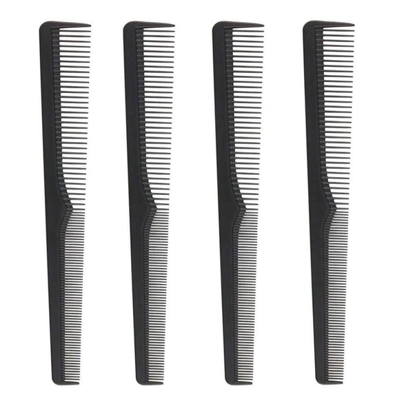 Black 1pc Black Barber Comb - 7.3 Inch Heat Resistant Tapered Comb - 1