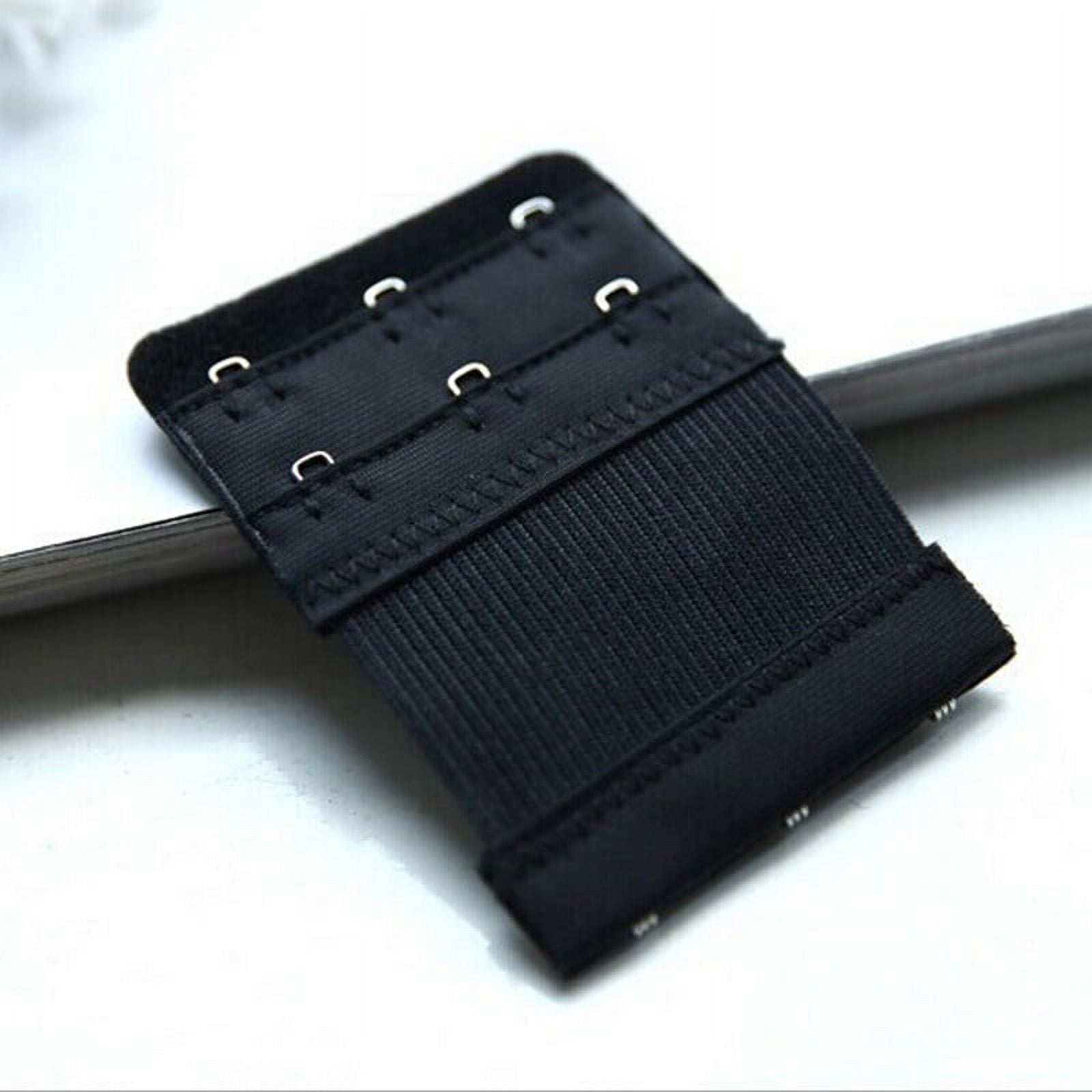 (Black) 1pc Bra Extender Extension Elastic 3 Hooks Clip On Strap Soft