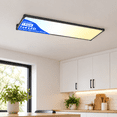 Black 1x4ft-1P Ultra-Bright 6500LM LED Flat Panel Flush Mount Light ...