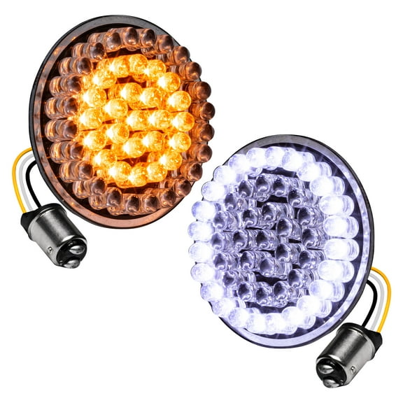 Online LED Store, Amber & White LED Motorcycle Light 2 Piece