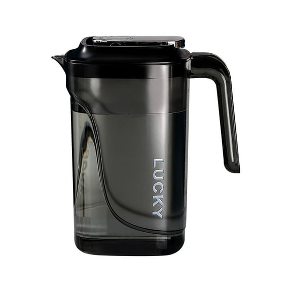 Black 2.2L Large Capacity Cold Water Pot For Refrigerator Portable Beverage And Fruit Tea Pitcher With Lid Household Use 5.1X8.3X7.7In Ideal For Iced Drinks