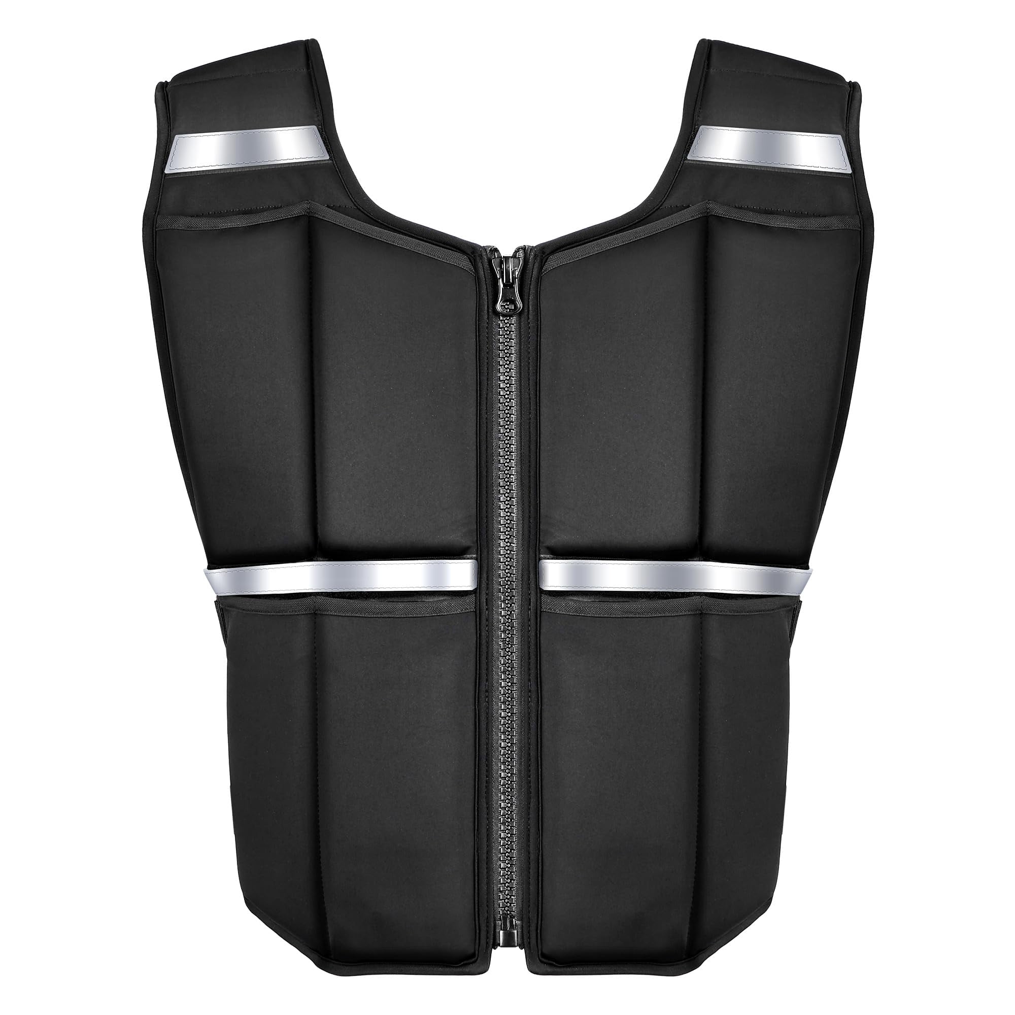 Black 2-35 LBS Adjustable Weighted Vest for Strength Workout Gym Home Running