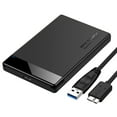 Black 2.5 USB 3.0 Hard Drive Enclosure, SSD Enclosure, USB3.0 to SATA
