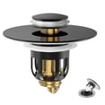 thumbnail image 1 of Black 2.5 X 2 Inch Us Narrow Caliber Bounce Core Sink Filter, Universal Bathroom Sink Drain Strainer, Bathroom Sink Stopper Catcher, Drain Plug Bathroom Sink, Push-Operated Pop-Up, 1 of 2