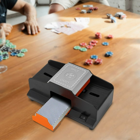 Black 2 Deck Automatic Card Shuffler Poker Cards Shuffling Machine Casino Gift