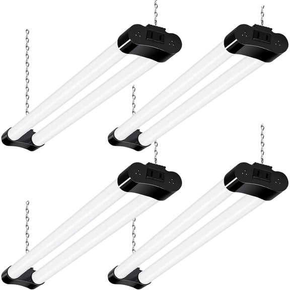Black 2-FT Linkable LED Shop Light Utility Fixture