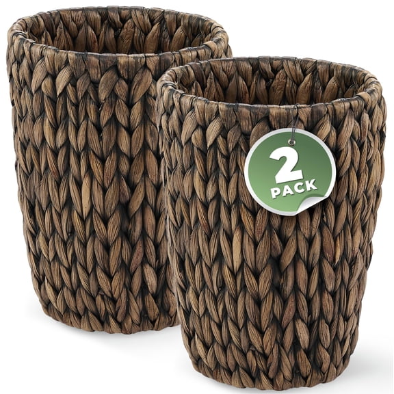 Black 2 Gallon Wicker Trash Cans 2-pack