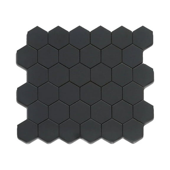 Black 2 Inch Hexagon Mosaic matte, 10 pieces (10 Sqft)