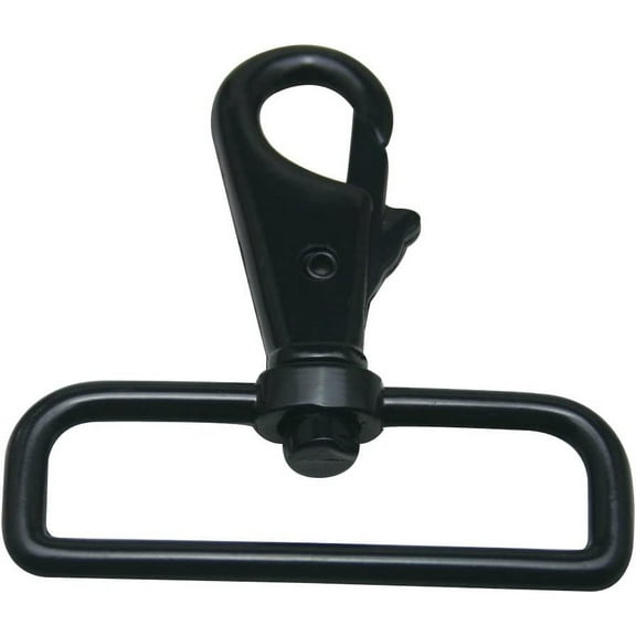 Black 2" Inner Diameter Right AngleShrimp Head Buckle Lobster Clasps Swivel Snap Hooks Pack of 4