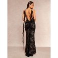 thumbnail image 1 of Black-2 Lace Mermaid Evening Dress With Open Back And Ruched Detail, 1 of 28