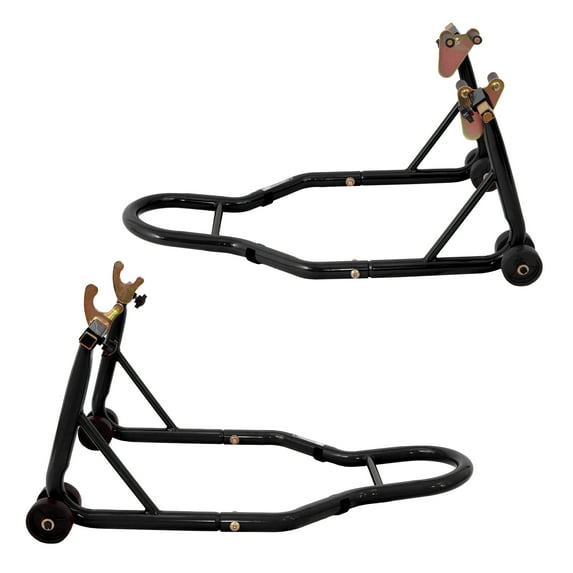 Black 2 PCS, Motorcycle Front & Rear Stand, Front Rear Combo Stand ...