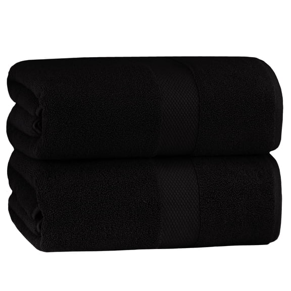 Black - 2 Pack Bath Sheet, 40"x80" Ringspun Cotton Oversized Towel Set