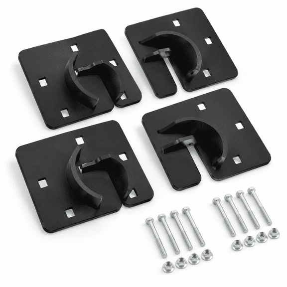 Black 2-Pack Heavy Duty Steel Puck Lock Hasp Brackets for Shipping Container Doors