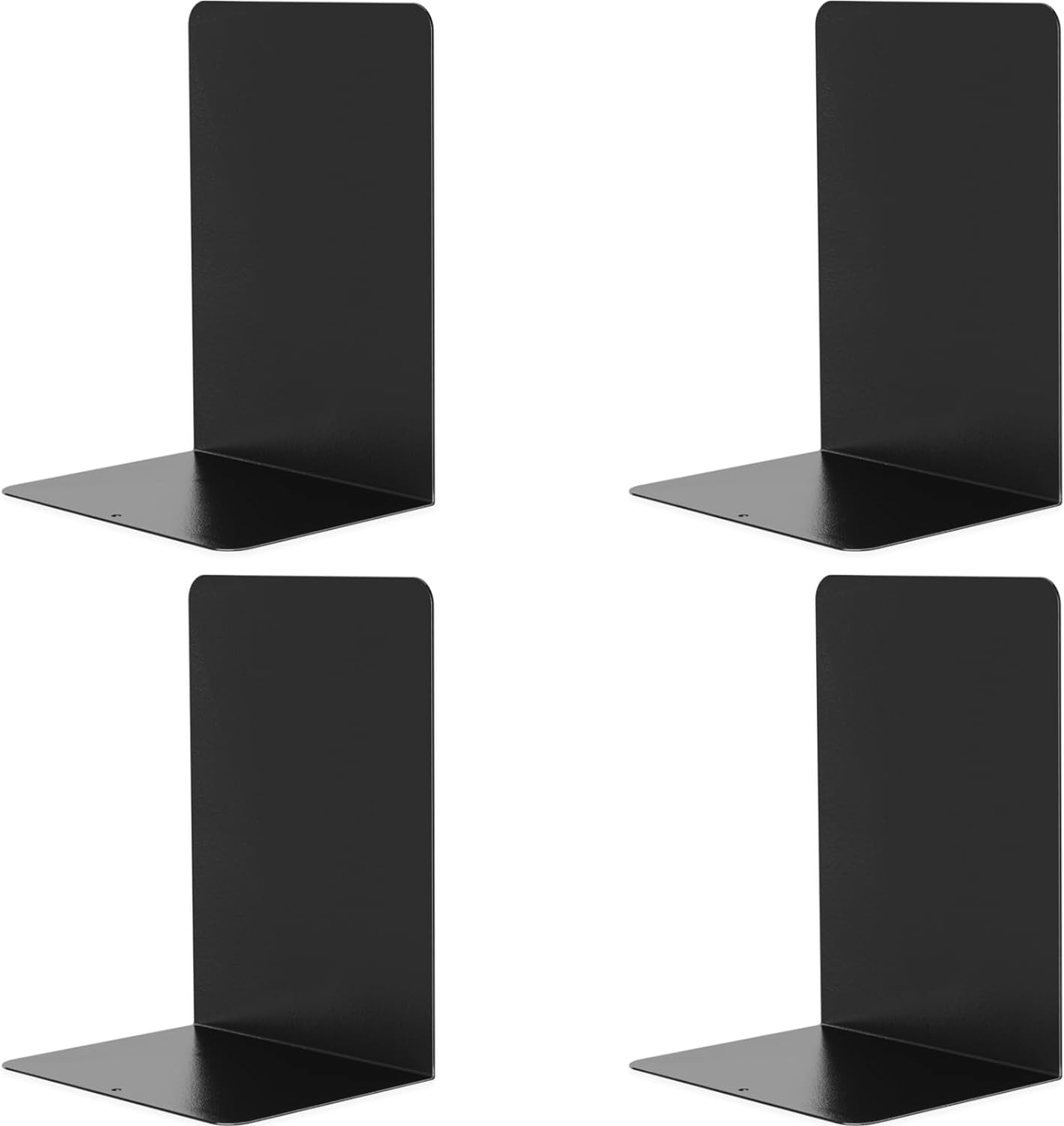 Black, 2 Pairs Decorative Metal Book End Supports for Shelves Gauge ...