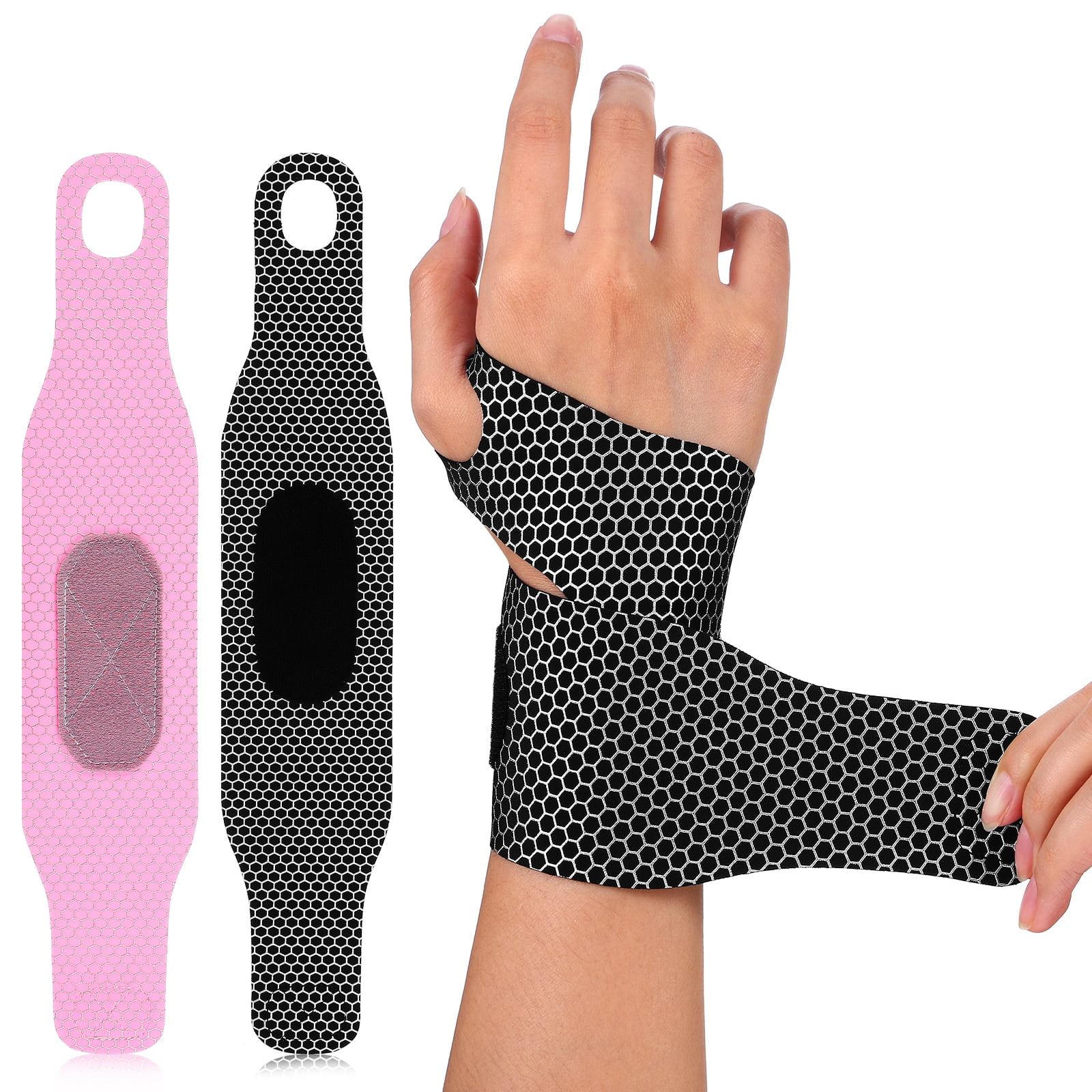 Black) 2 Pcs Wrist Widget Wraps For Men Thumb Brace Support Belt Silicone Man Work Lycra